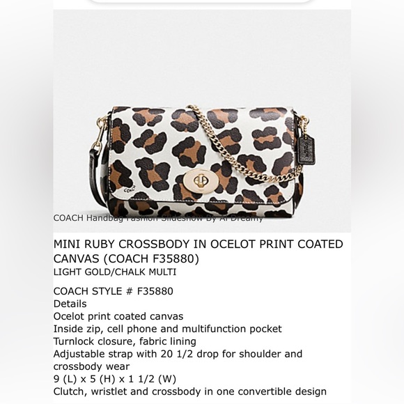 Small Coach purse with gold chain strap​ - Picture 2 of 9